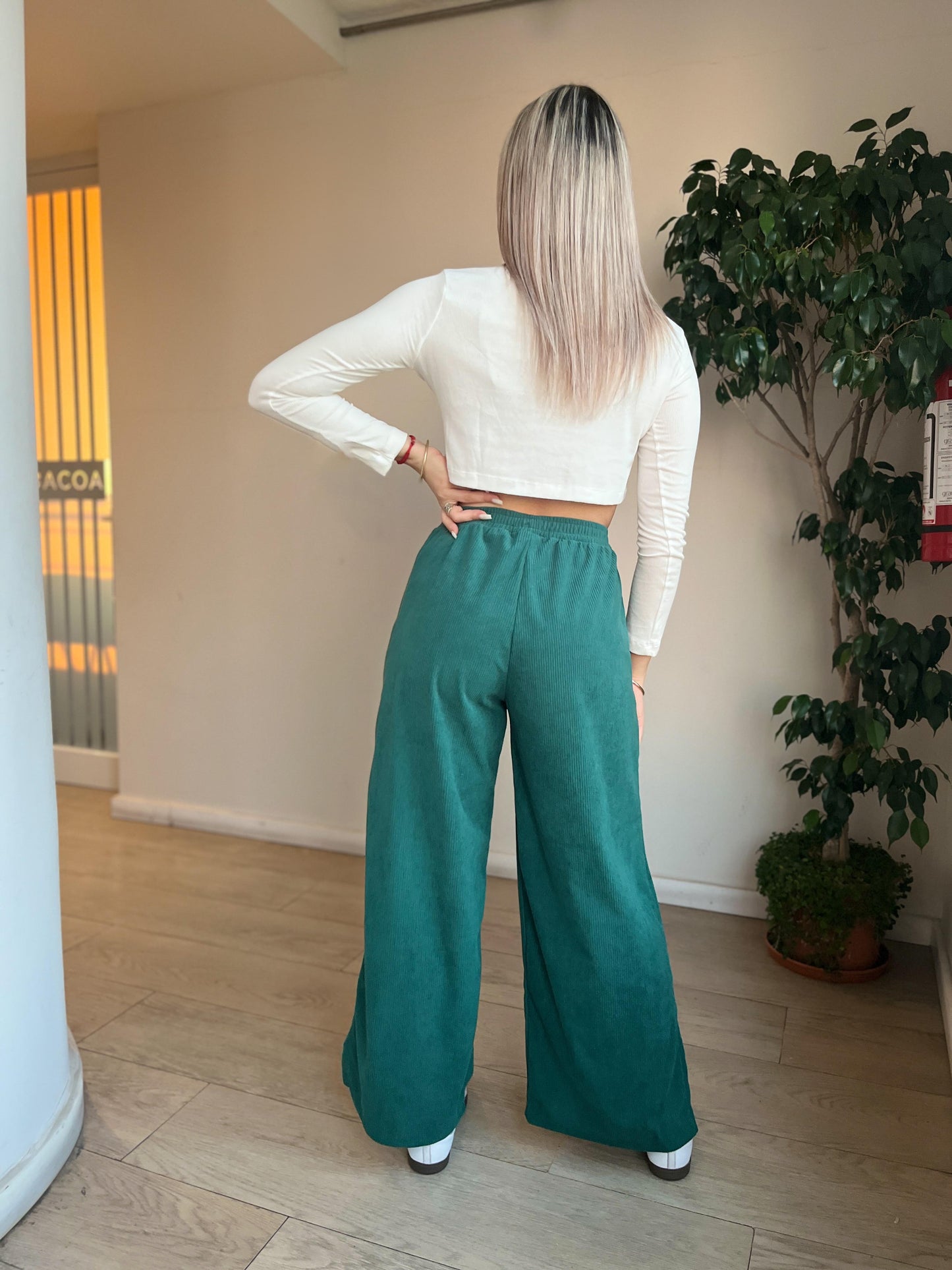 Pantalón pana verde