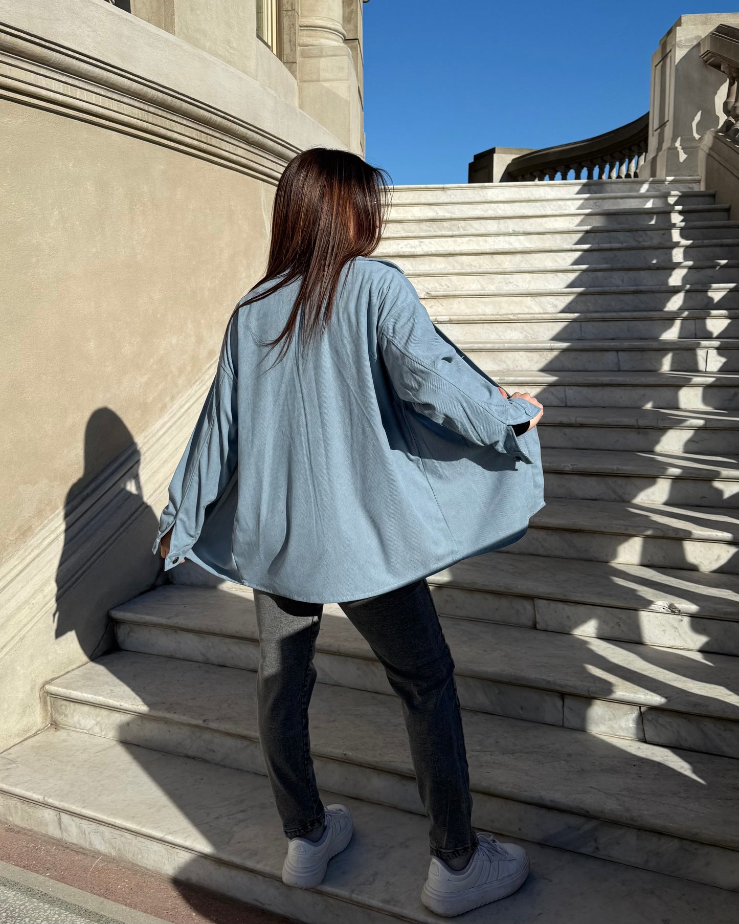 Sobrecamisa pana - celeste