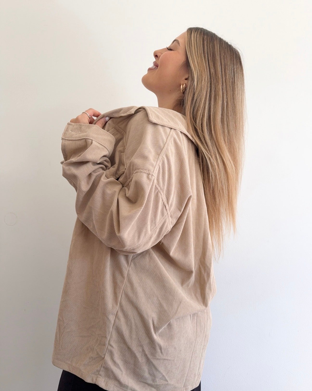 Sobrecamisa pana - beige