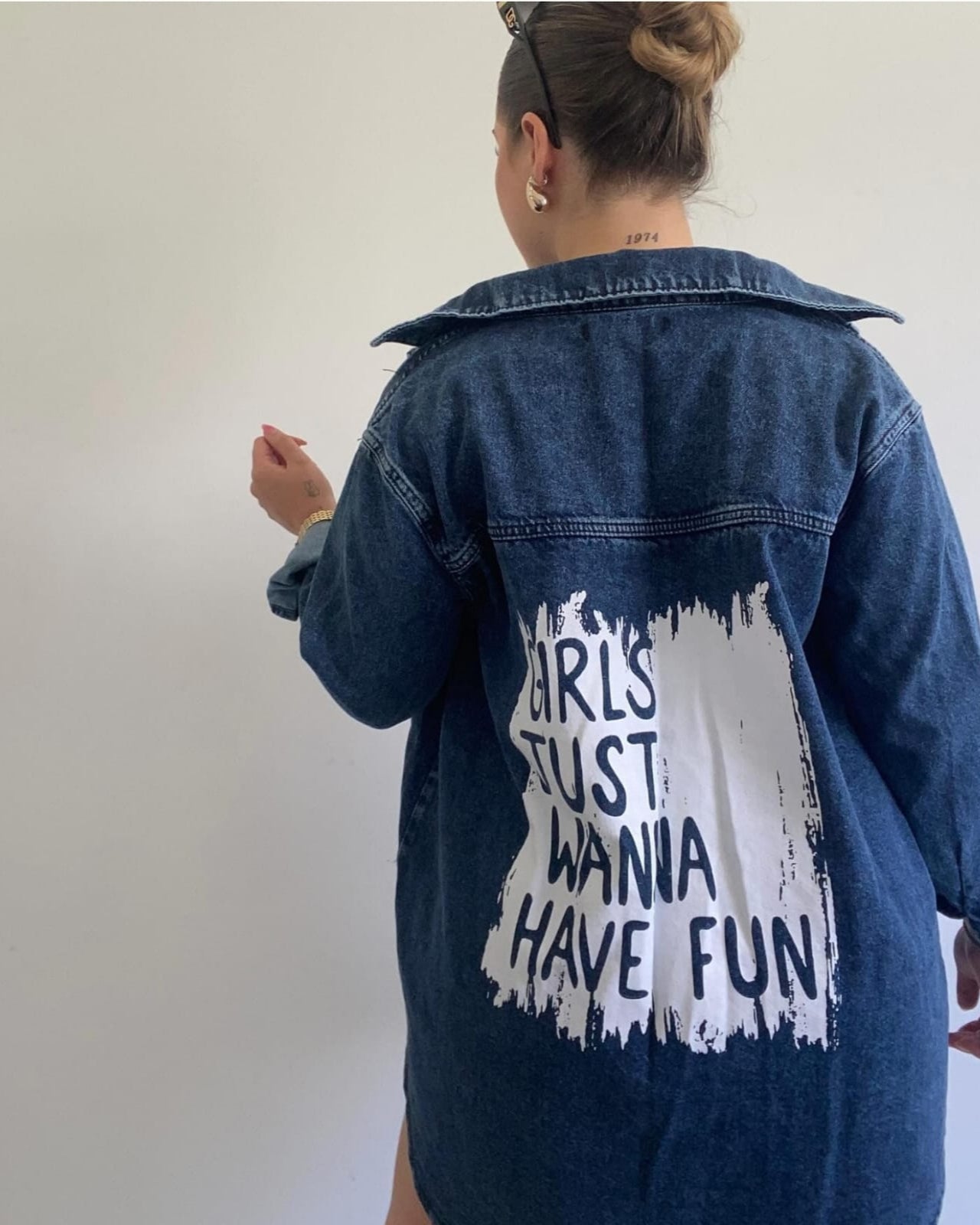 Sobrecamisa jean azul - estampa