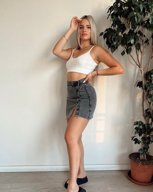 Mini abotonada - gris