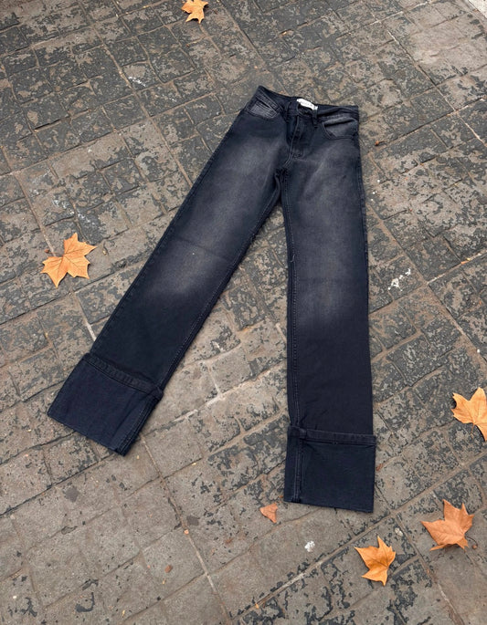 Jean bota manga - gris oscuro