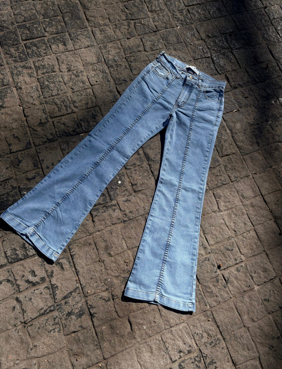 Jean semi Oxford - costuras claro