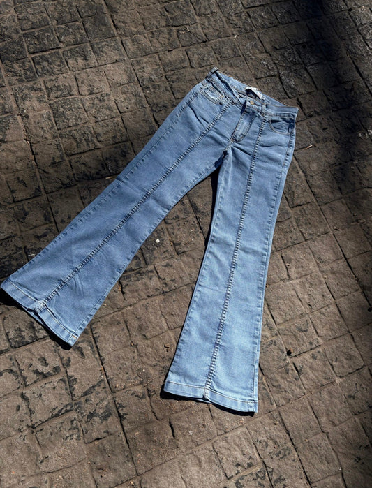 Jean semi Oxford - costuras claro
