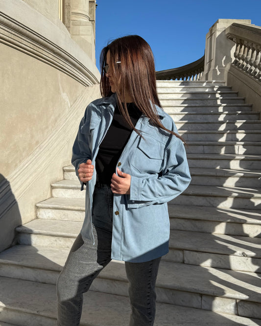 Sobrecamisa pana - celeste
