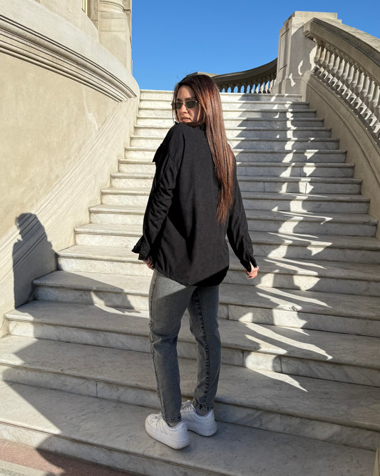 Sobrecamisa pana - negra