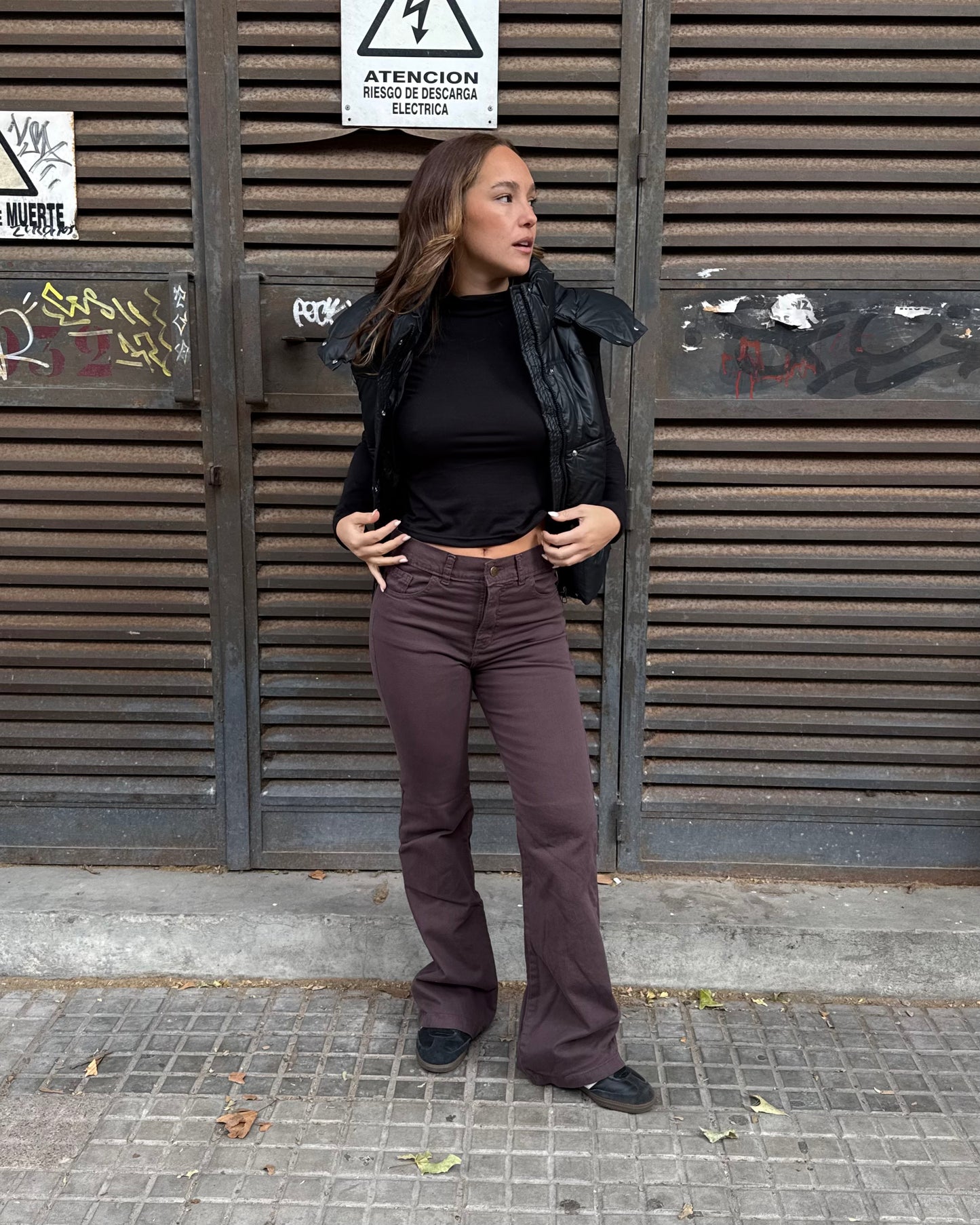 Jean semi Oxford - chocolate