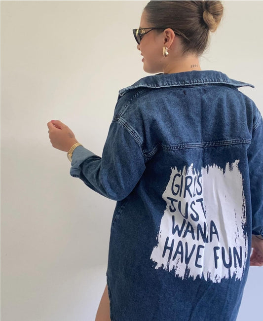 Sobrecamisa jean azul - estampa
